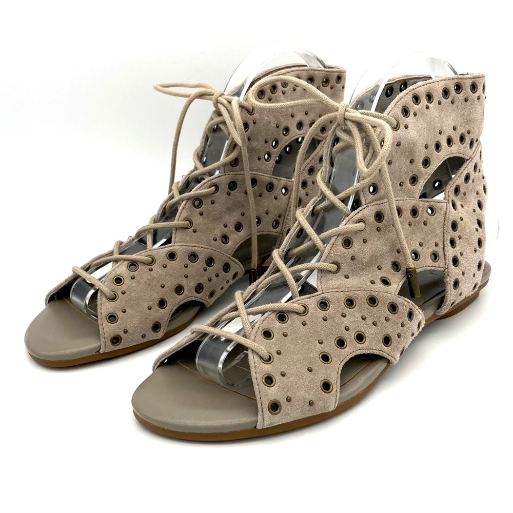 Joie Fabienne Gladiator Lace-Up Sandals Women’s Size 36 Grommets Suede Open Toe